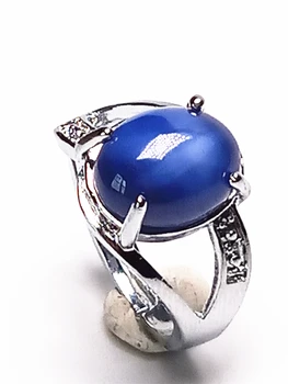 

LETSFUN Natural Blue Starry Sky Gemstone Ring Brand Jewelry