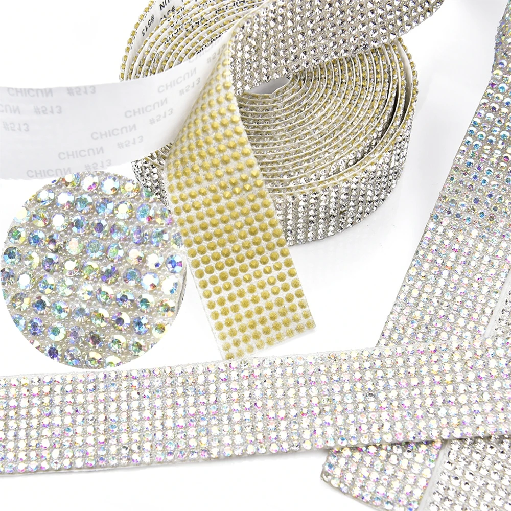Nastro Adesivo Con Strass Cristallo 2 Mm - Nero 13mm X 3m - Autoadesivo Per Decorazioni Auto, Cellulare, Fai Da Te