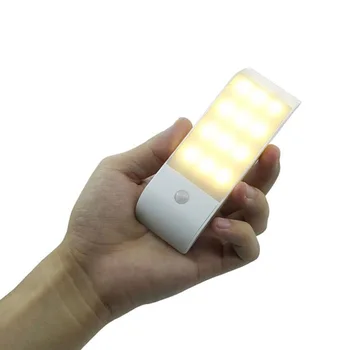 

12LED USB Rechargeable Motion Sensor Light Lamp Wardrobe Wall Pathway Security Light(Warm White)