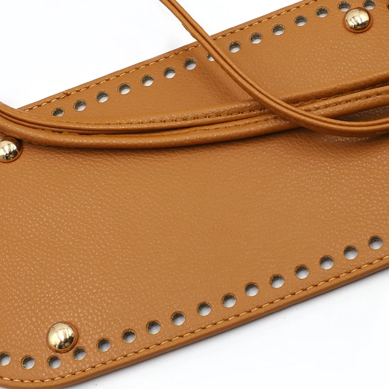 6PCS/Set Handmade Chain Handbag Shoulder Strap Woven Bag Set Leather Bag Bottoms With Hardware Accessories for DIY Shoulder Bag