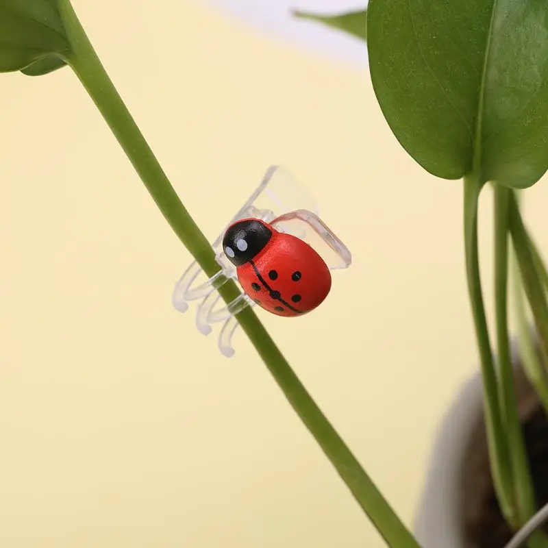 

10 Pcs Cute Ladybug Orchid Clips Garden Flower Cymbidium Clips Plant Stem Support Clips Help Vines Grow Upright