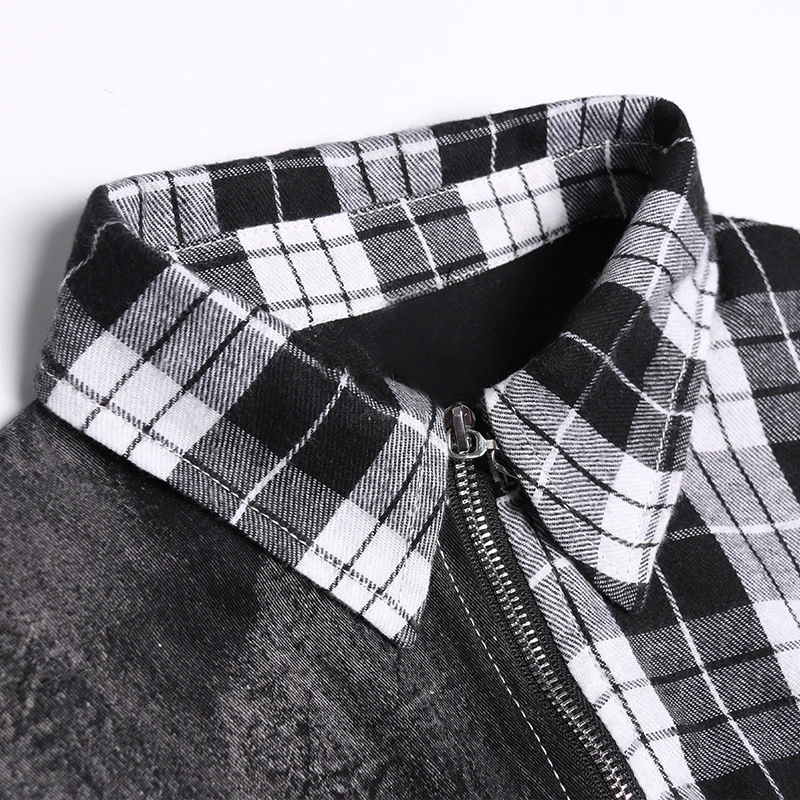 CHICEVER Patchwork Denim Shirt For Women Lapel