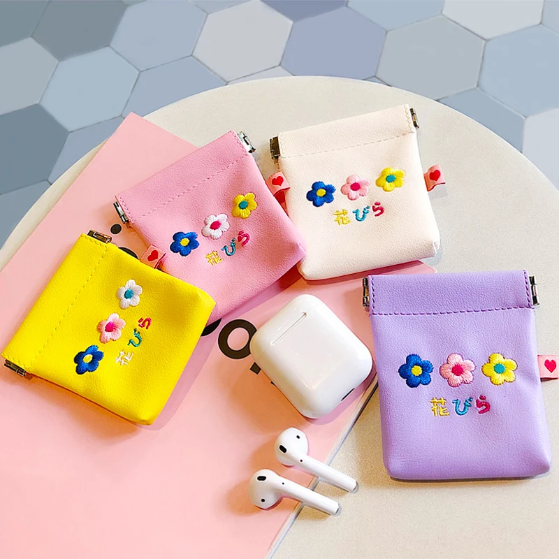 

Cartoon Cute Mini Headphone Case Box Storage Bag Protective USB Cable Organizer Portable Earphone Cover For AirPods Accessories