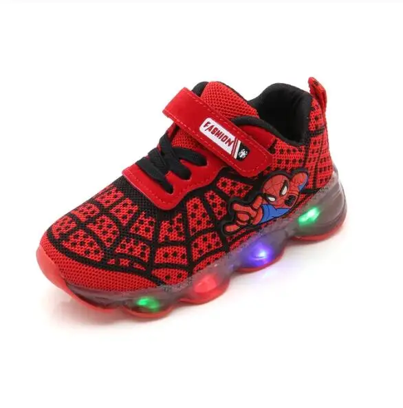  Boys Sneaker Girls Spiderman Kids Led Shoes With Lights Sneaker 2019 Spring Autumn Shoes Children T