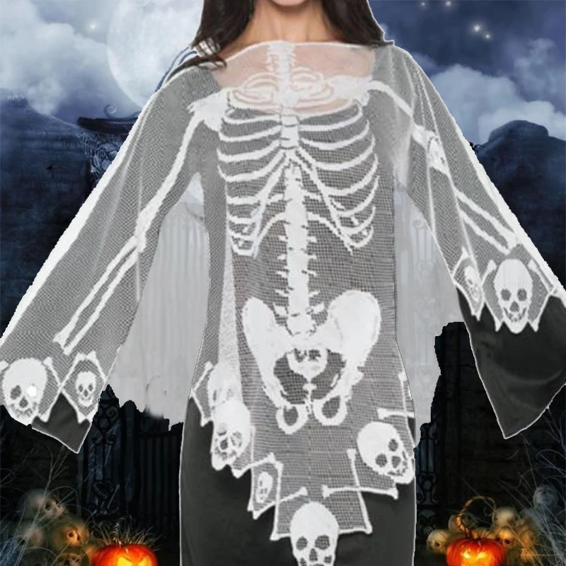 

2019 Cape Lace Halloween Cloak Fashion Clothing Poncho for Skeleton Drop Shipping