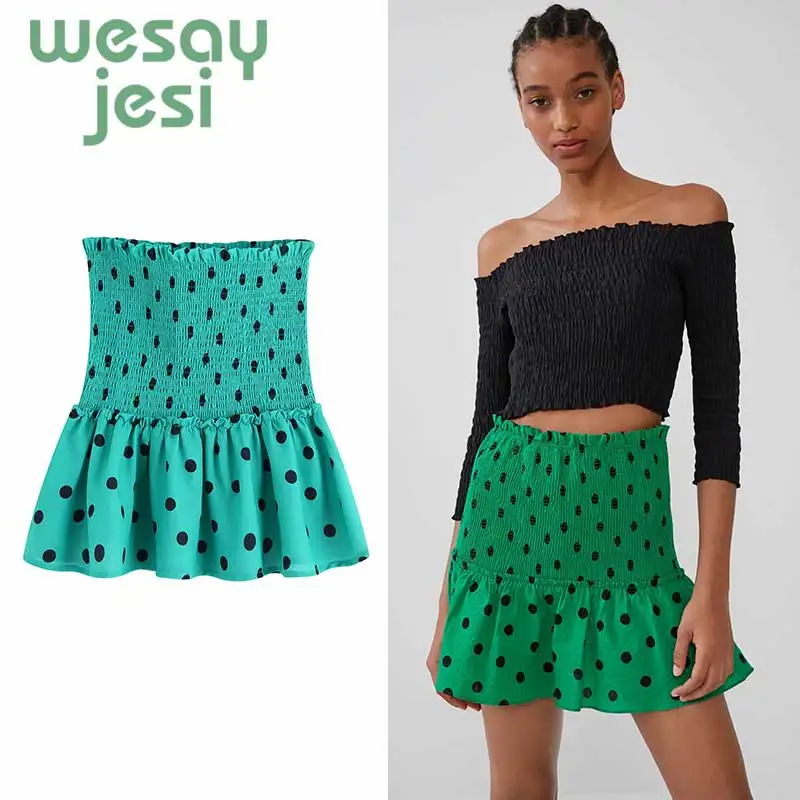 

skirts womens Summer high street harajuku casual style dot short skirts faldas mujer moda 2019 elegant skirts womens