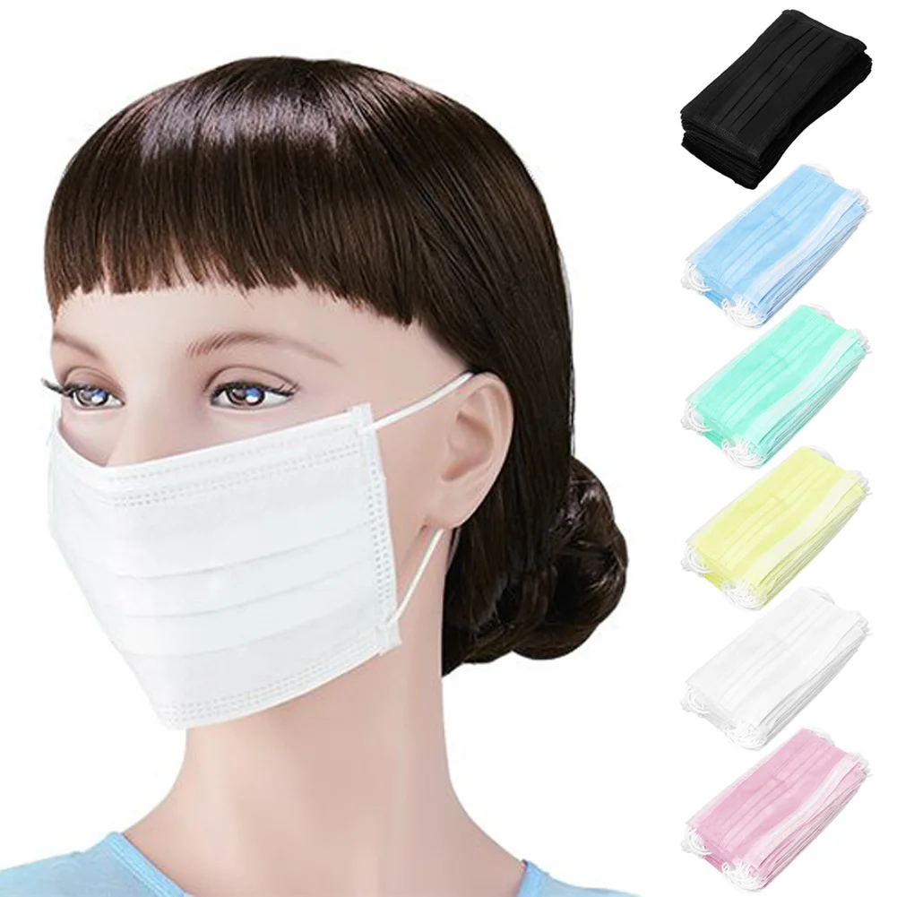 

New 3-Ply Earloop 50pcs Medical Face Mouth Masks Dental Nail Health Disposable X5XC