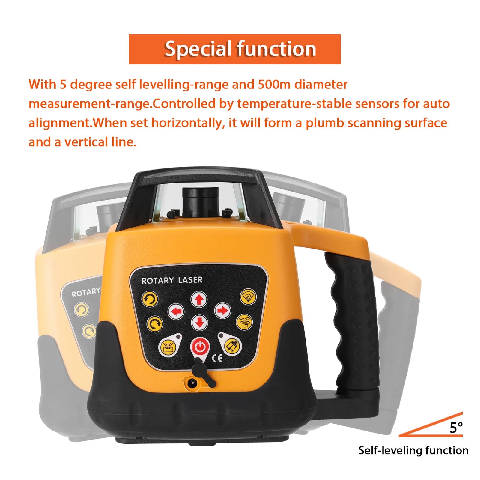 635nm Red Line Automatic Self Levelling Machine 360&deg; Speed Angle Adjustable 5 levels Laser Level 500m Measurement-Range Laser Level