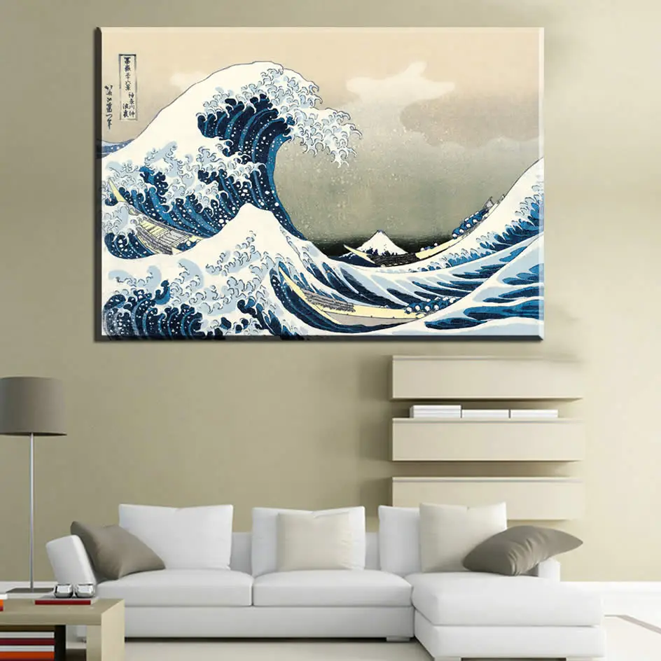 Картина на холсте Великая волна настенные картины для гостиной Katsushika Hokusai Япония