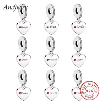 

Fit Charms Bracelet Orignal 925 Sterling Silver New York London Charms Dangle Pendant Charm Beads DIY Jewelry Berloque