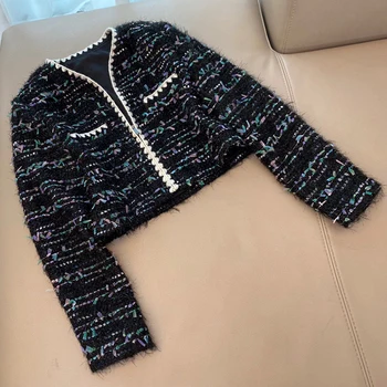 

vintage stylish short cardigan sweater women 2020 fashion autumn warm long sleeve outerwear chic england style