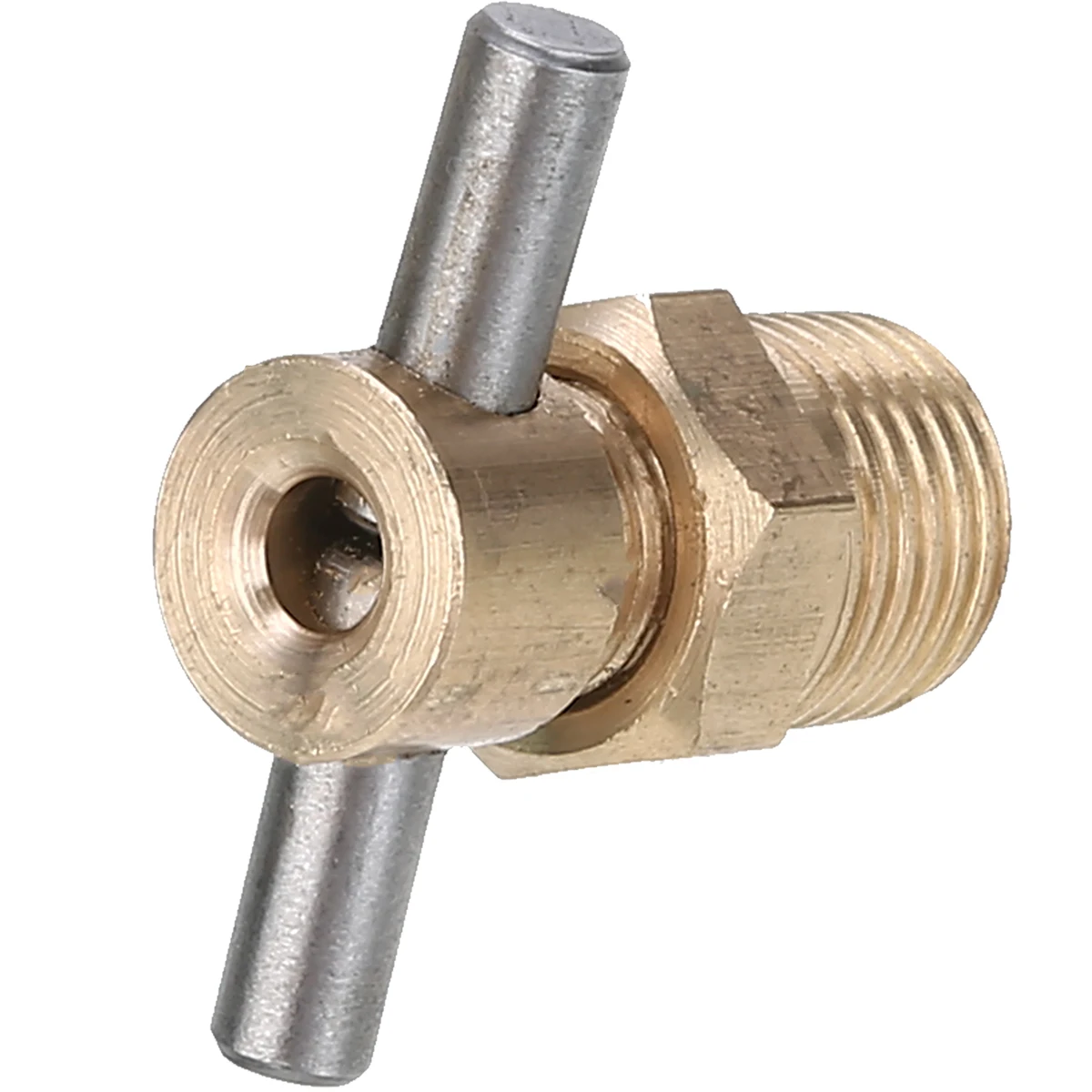 1pc 1/4"  NPT Brass Drain Valve 12mm Diameter Replacement Part For Air Compressor Tank