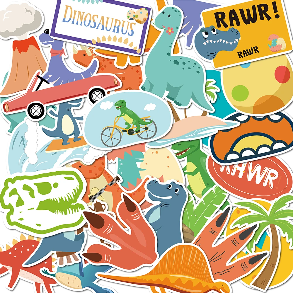 30 шт. детские наклейки с картинками динозавров Hello RAWR вечерние украшения