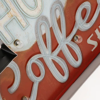 

Vintage Metal TinSignCoffee Plaque LED Light Box Bar Pub Wall Art Decor