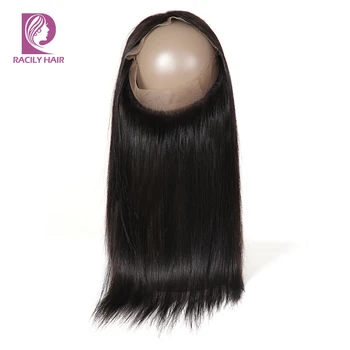 

Racily Hair 360 Lace Frontal Closure Brazilian Straight Hair 360 Frontal With Baby Hair Remy Human Hair Lace Frontal Closure