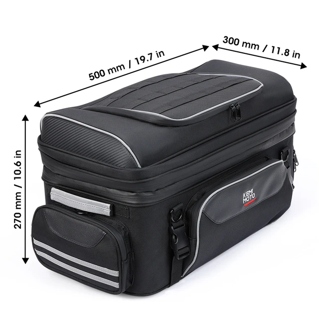 Motorcycle Travel Luggage Tour Pack Rack Bag Trunk Bags with Bar Straps For Touring Road King