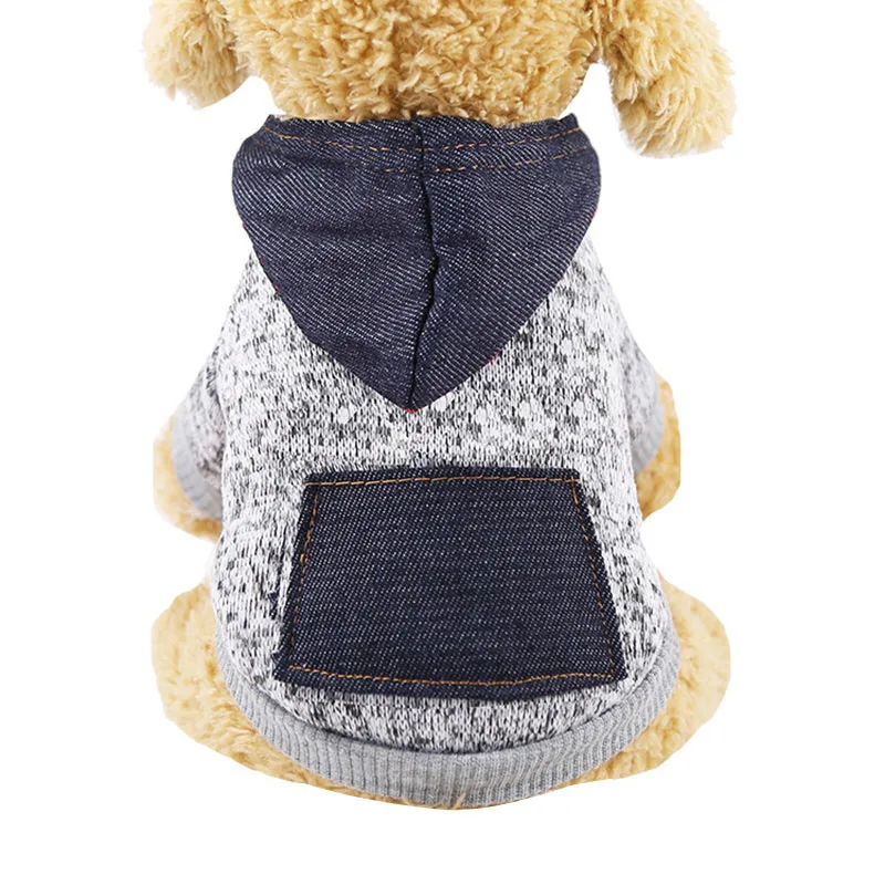 Джинсовая одежда для собак с карманами 3 цвета зимнее пальто теплая кошек куртка