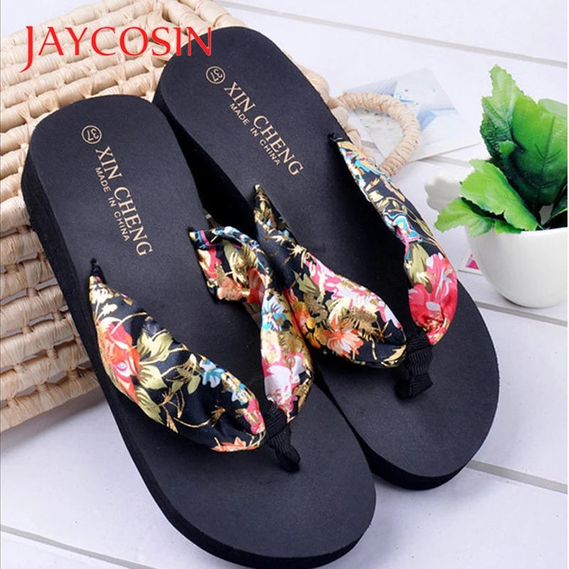 

JAYCOSIN Summer Shoes Woman slides Bohemia Wedge Platform Slippers Shoes Women Beach Flip Flops Slippers zapatos de mujer 2