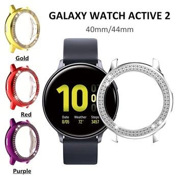 

Silver Cases for Samsung Active 2 40mm Smart Accessories Luxury Case PC Bumper Protective Cover for Galaxy Watch Active 2 44mm