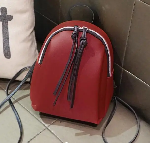 Маленький рюкзак, женская сумка через плечо из искусственной кожи, летние многофункциональные мини-рюкзаки, Женский Школьный рюкзак, сумка для девочек-подростков - Цвет: Красный