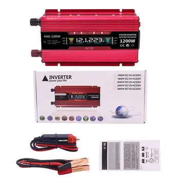 

Car Solar Inverter DC 12V 24V to AC 220V 1200W/2000W Auto Inverter Voltage Transformer Converter with LCD Digital Display
