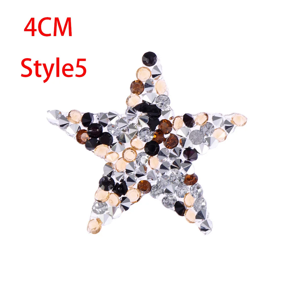 1 шт. железные Стразы Звезды нашивки жемчужные сумки для одежды Аппликации на одежду Нагрудный Знак Аппликация швейная ткань ремесла аксессуар - Цвет: Style 5(4cm)