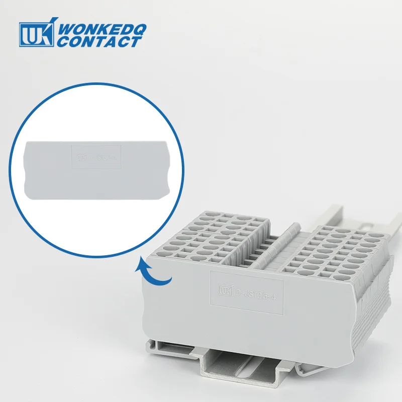 D-st 2.5-cobertura da Extremidade de qu para St2.5 Pt2.5-qu Condutores Conector 2.5 mm Din Placa de Barreira do Bloco Terminal D-st2.5-qu do Trilho do Ruído 100 Peças