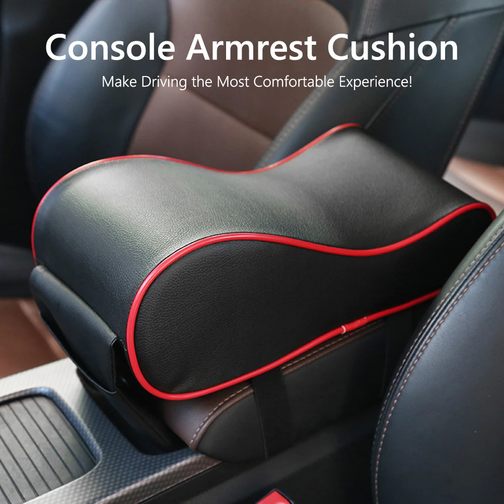 1x Hot Universal Car Center Box PU Armrest Console Soft Pad Cushion Cover Wear