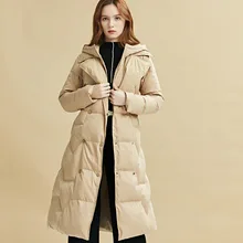 

New Winter Women White Goose Down Jacket 90% Down Casual Warm Long Coat Fashion Overcoat