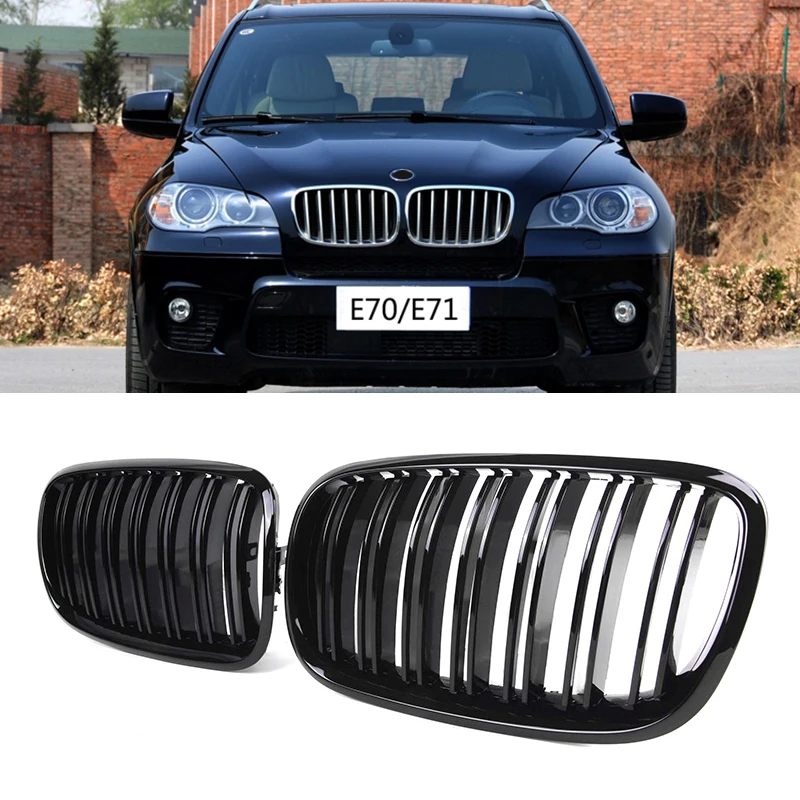 Передняя решетка двойная планка 1 пара передняя решетка-бампер для BMW X5 E70 X6 E71 E72