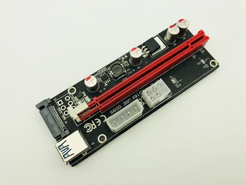 

NEW 009S Molex 4Pin SATA 6PIN PCIE PCI-E PCI Express Riser Card Adapter 1X to 16X USB3.0 Extender for BTC Mining Miner Antminer