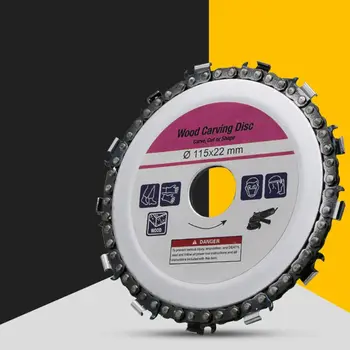 

4.5 inch Grinder Chain Disc Wood Carving Disc Circular Saw Blade and Chain 115x22mm Fine Shaping Disc for 4-1/2 inch Angle Grind