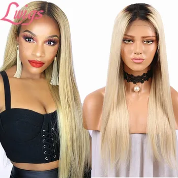 

Lwigs Lace Front Human Hair Wigs Dark Root T1B Ombre 613 Blonde Lace Front Wigs Ombre Color Lace Frontal Wigs Full Density