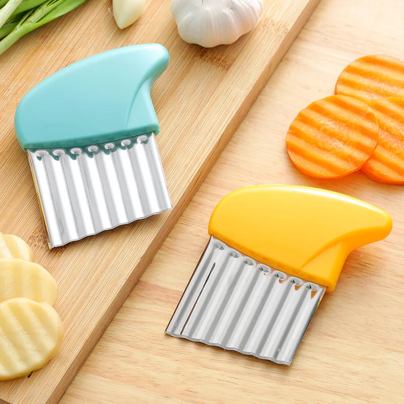 Stainless Steel Potato Slicer for Chips Vegetable Fruit Dough Wave Knife Cutter Kitchen Chopper French Fries Maker Cooking Tools