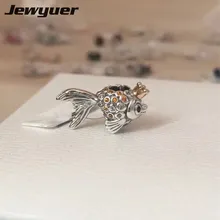 Новые Мультяшные Подвески «Золотая рыбка», серебро 925 пробы, животные, бусины подходят на браслеты, браслеты из бисера, сделай сам, для рождественского подарка, хорошее ювелирное изделие BE1161