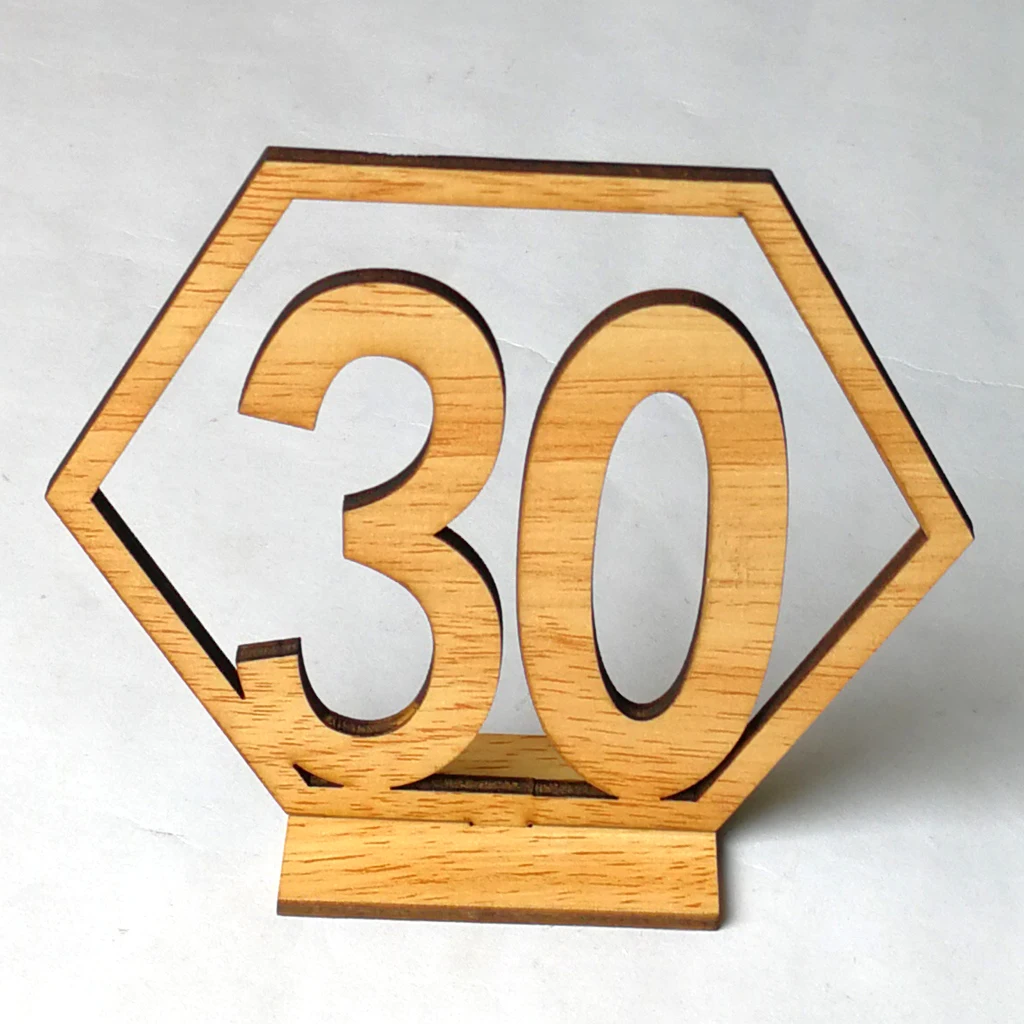 21-40 дерево знаки шестиугольник баз деревянная рустикальная свадьба 20 шт./компл.