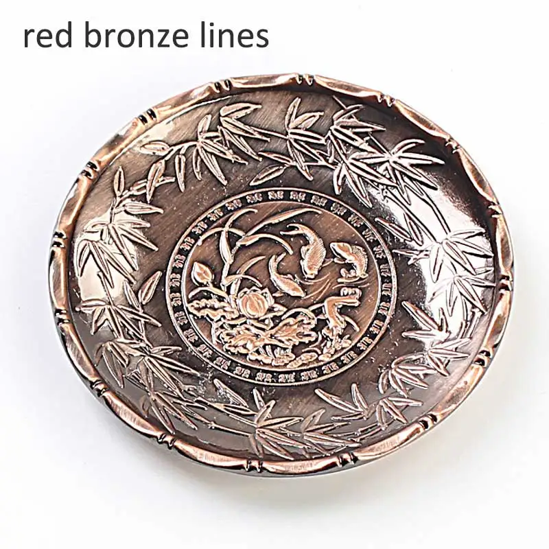 red bronze lines 1 шт. напиток Чайный подстаканник Кухонные гаджеты украшение стола термостойкая сплав медь подставка для чайного сервиза коврики для кофейных чашек держатель для чайной посуды - Цвет: red bronze lines