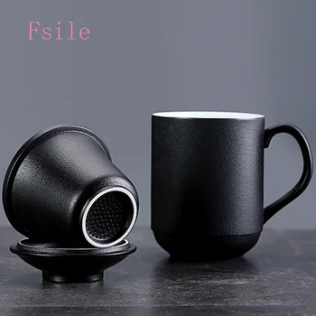 

Creative Ceramic Mug with Lid Office Tea Cup Filter Flower Tea Cup Large Capacity Household Cup Men and Women Business Gift Cup