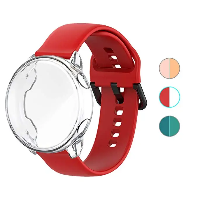 2 в 1 для samsung Galaxy Watch Active 2 44 мм 40 мм ремешок Смарт-часы силиконовый ремешок+ чехол для Galaxy Watch Active2 полное покрытие - Цвет: 3