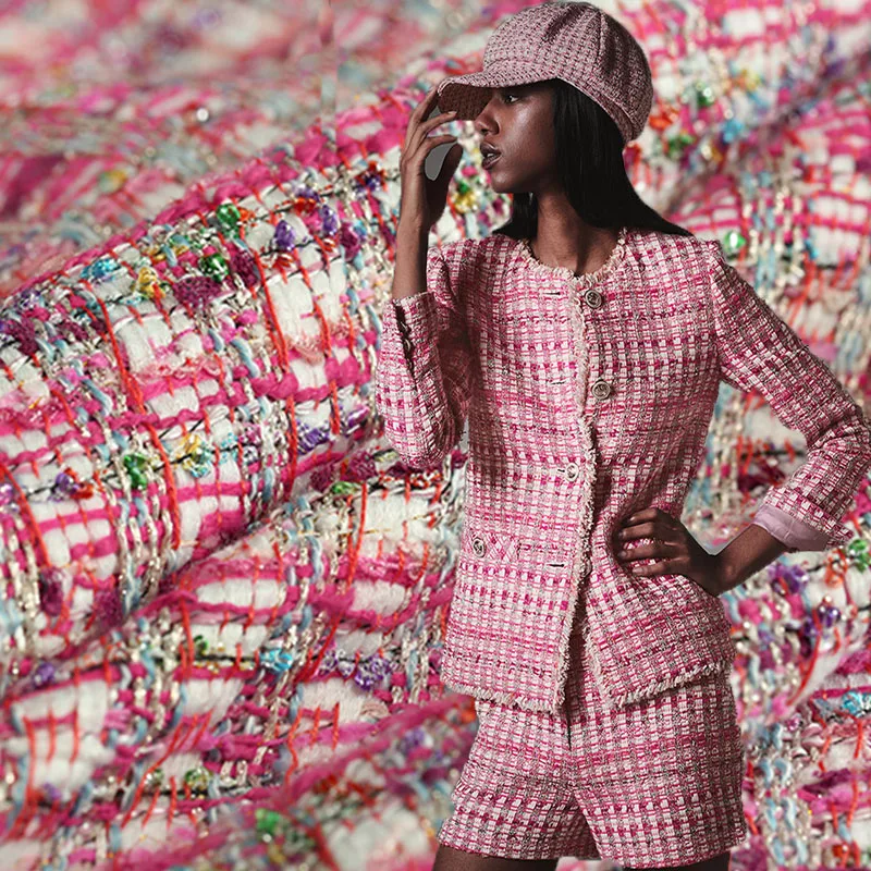 Sweet lovers soft tweed fabric for coat shorts tissu au metre bazin riche getzner telas por metro tissus tecido stof tessuti DIY