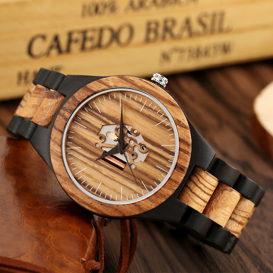 Минималистичные полностью деревянные часы мужские часы из бамбукового дерева модный Циферблат Аналоговые деревянные Регулируемые часы-браслет кварцевые наручные часы для мужчин