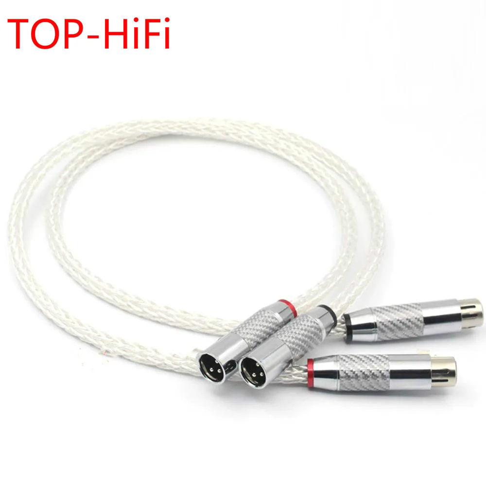 

TOP-HiFi Pair 16+16AG 7N Single Crystal Silver HIFI XLR Male to Female Audio speaker Wire Carbon Fibe 3pins XLR Balanced Cables