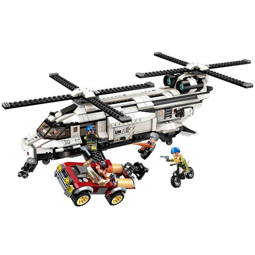 

ENLIGHTEN 3208 Military Double Paddle Helicopter Thunder Building Blocks Brick Compatible Playmobil Toys