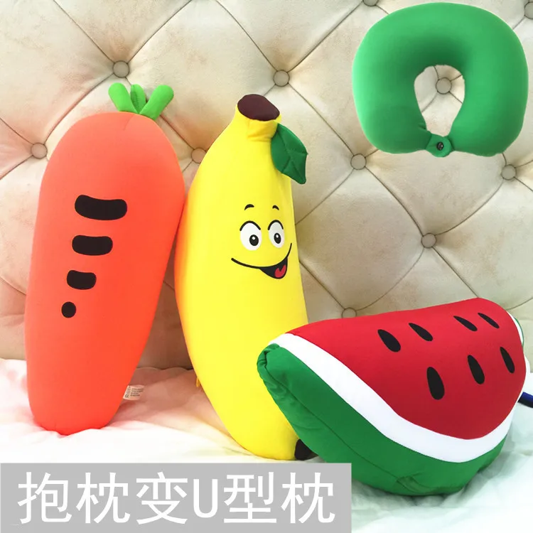 Фрукты, банан, арбуз, клубника, ананас, частицы пены, U-SHAPE, подушка для сна, нанометровое программное обеспечение, плюшевые игрушки