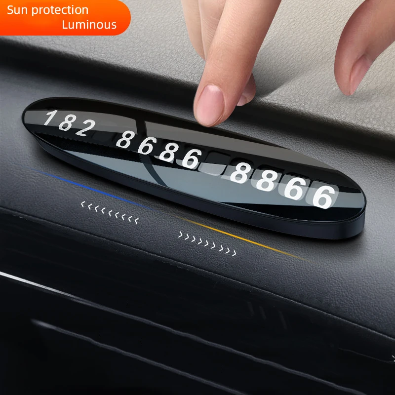 

Car Phone Number Temporary Parking Card Hidden Luminous Auto Accessories Plates Car Park Stop Multiple Characters