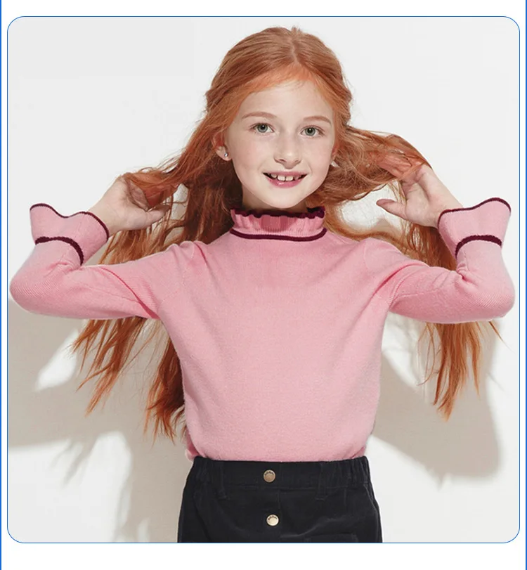 INS/популярные модели; осенне-зимний Однотонный свитер с кружевным воротником для девочек; универсальный вязаный свитер с низкой талией; Лидер продаж