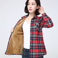 2023 hiver nouveau femmes chaud chemise à carreaux manteau décontracté polaire velours Plus épais hauts marque collège Style femme vêtements d'extérieur 4