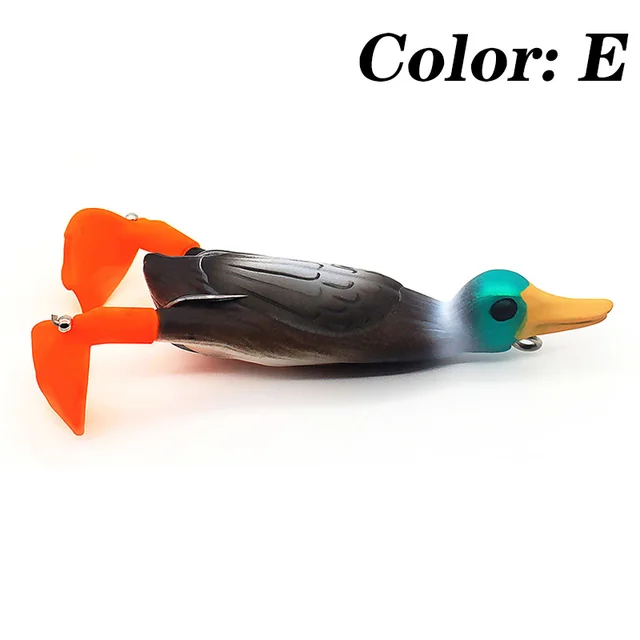 1Pcs Double Propeller Flipper Duck Fishing Lures Ducking Frog Soft Bait 9.5cm 11.2g 3D Eyes Artificial Swimbait Day Bass Tackle E