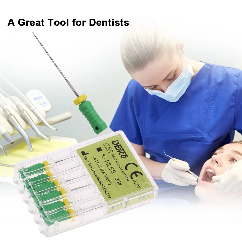 

6PCS K-type File Endodontic Root Canal Manual K-Files Stainless Steel Dentist Tools Teeth Care Product Oral Hygiene