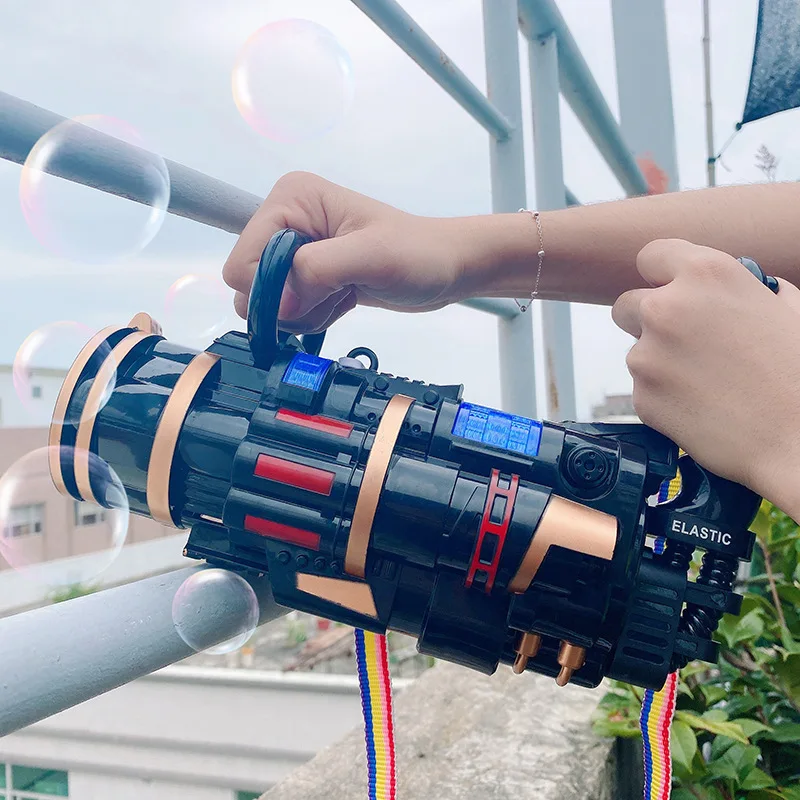 Детский пистолет для мыльных пузырей Gatling летняя автоматическая машина с музыкой